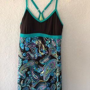 Athleta Shorebreak Swim Dress Paisley Print Sz M